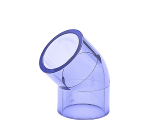 UPVC透明管件 45度彎頭